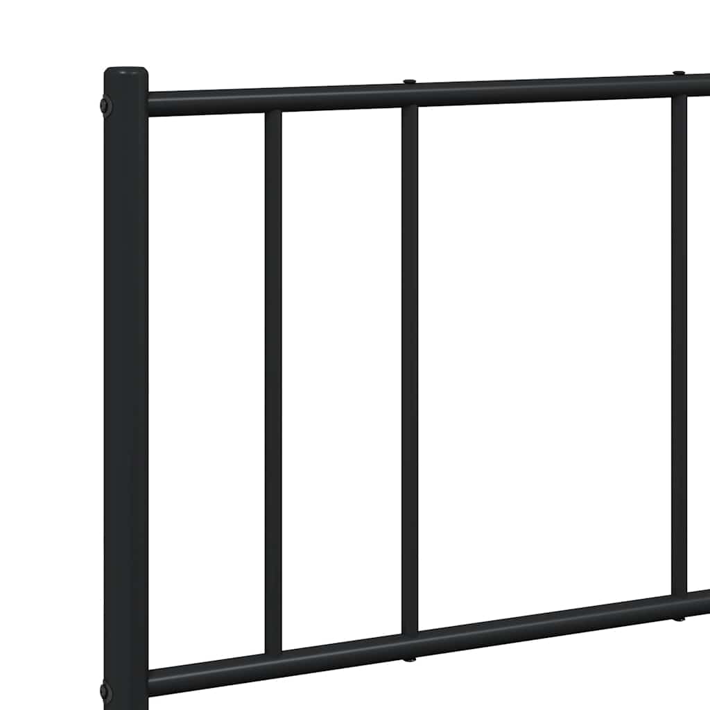 Metal Bed Frame without Mattress with Headboard Black 120x190cm