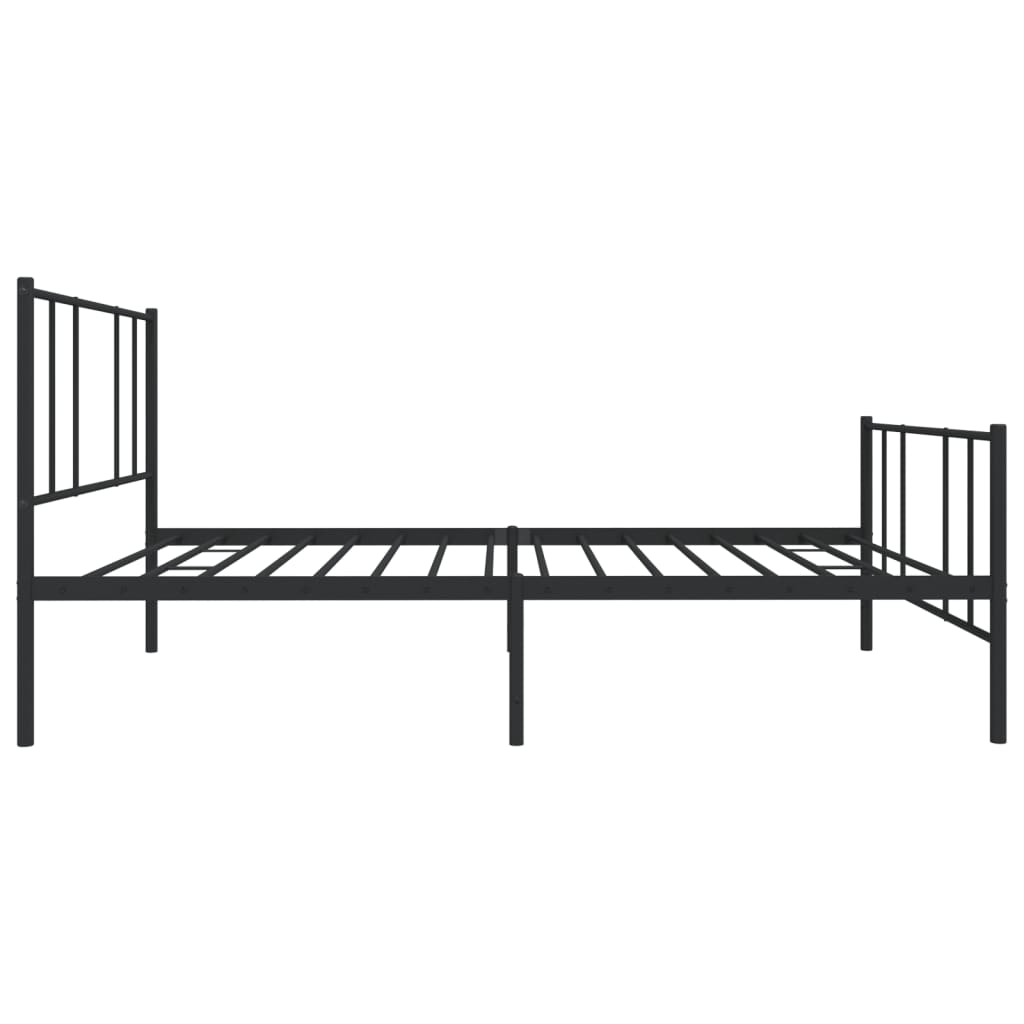 vidaXL Metal Bed Frame without Mattress with Footboard Black 90x200cm