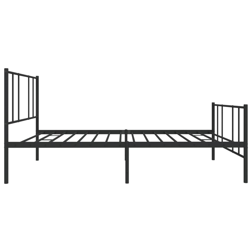 vidaXL Metal Bed Frame without Mattress with Footboard Black 100x190cm