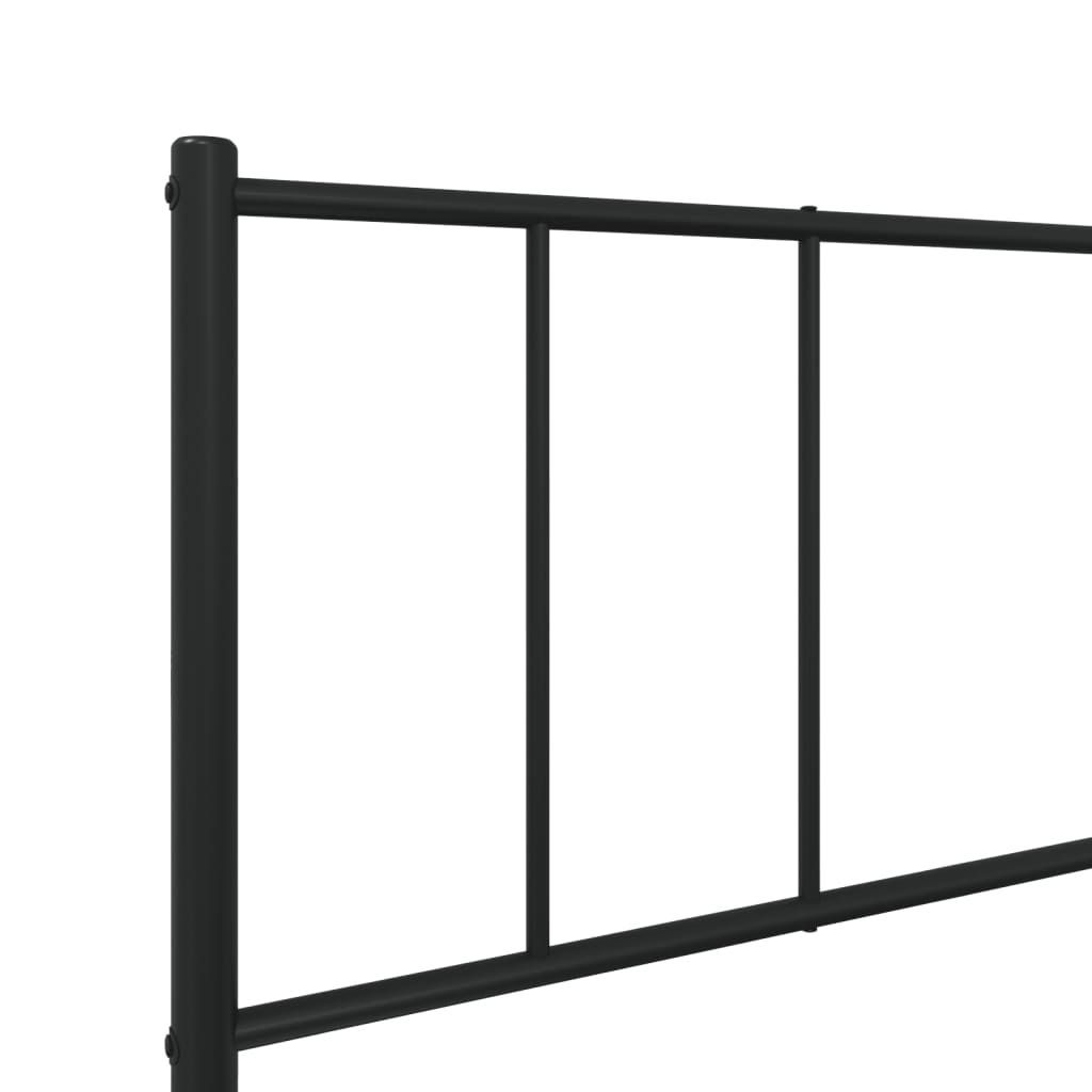 vidaXL Metal Bed Frame without Mattress with Footboard Black 100x190cm