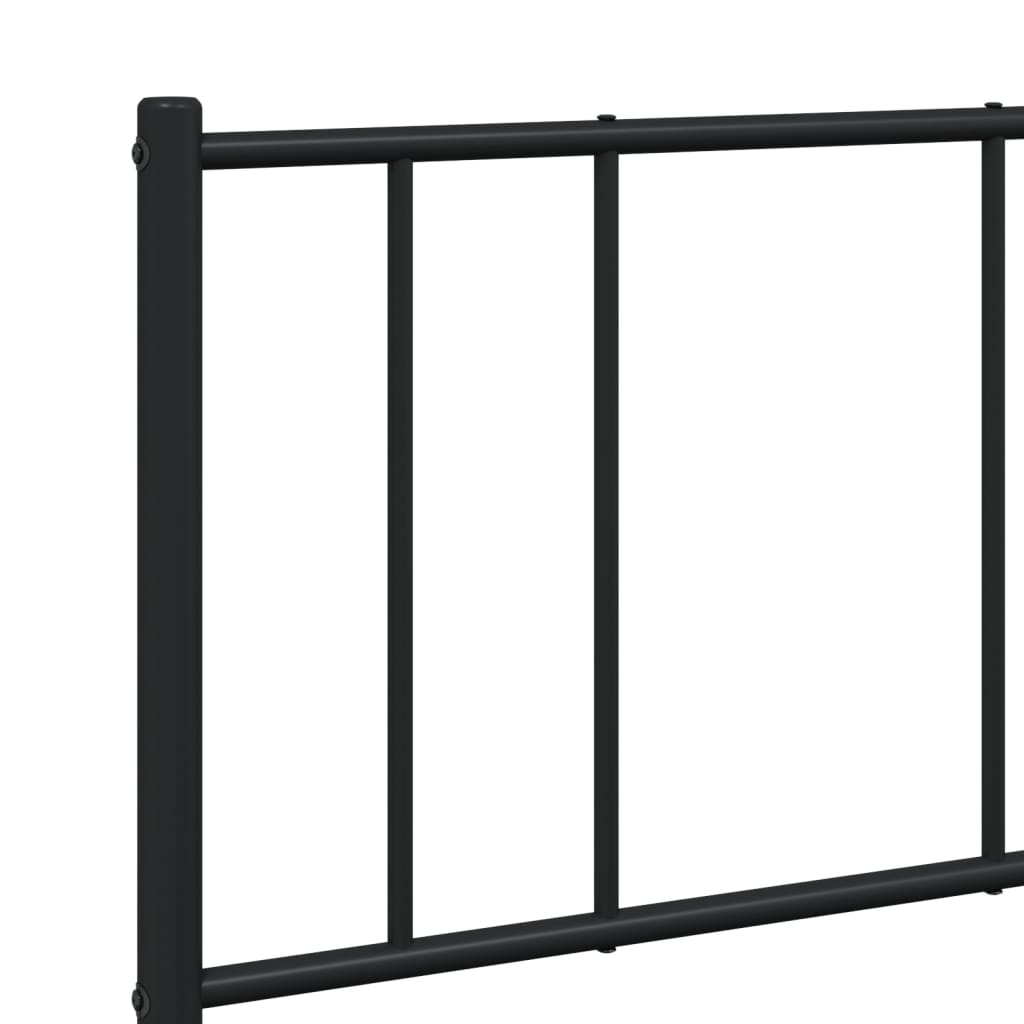 vidaXL Metal Bed Frame without Mattress with Footboard Black 120x190cm