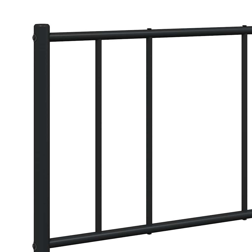 Metal Bed Frame without Mattress with Footboard Black 140x200cm
