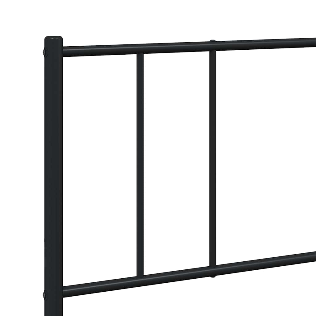 Metal Bed Frame without Mattress with Footboard Black 180x200cm