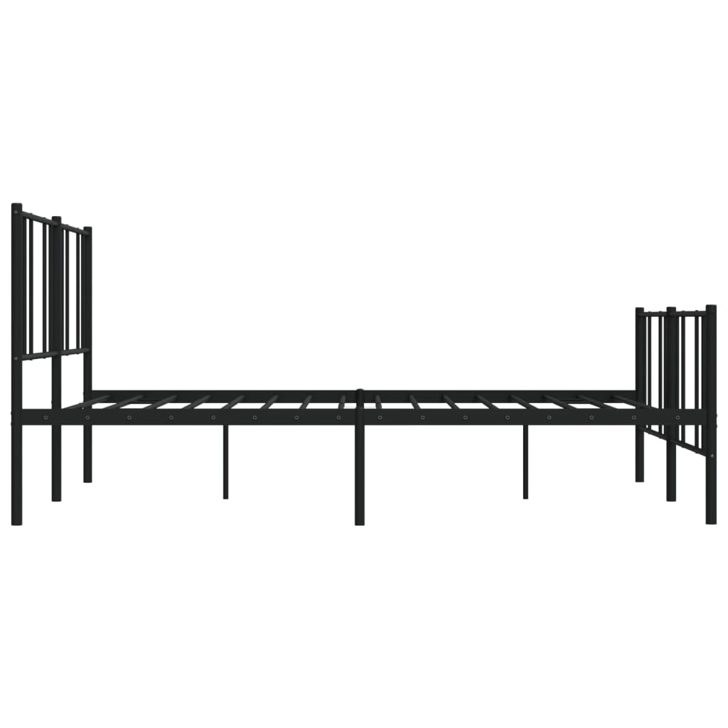 vidaXL Metal Bed Frame without Mattress with Footboard Black 193x203cm