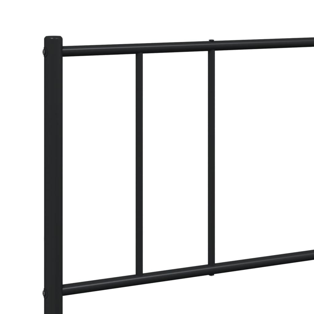 vidaXL Metal Bed Frame without Mattress with Footboard Black 193x203cm