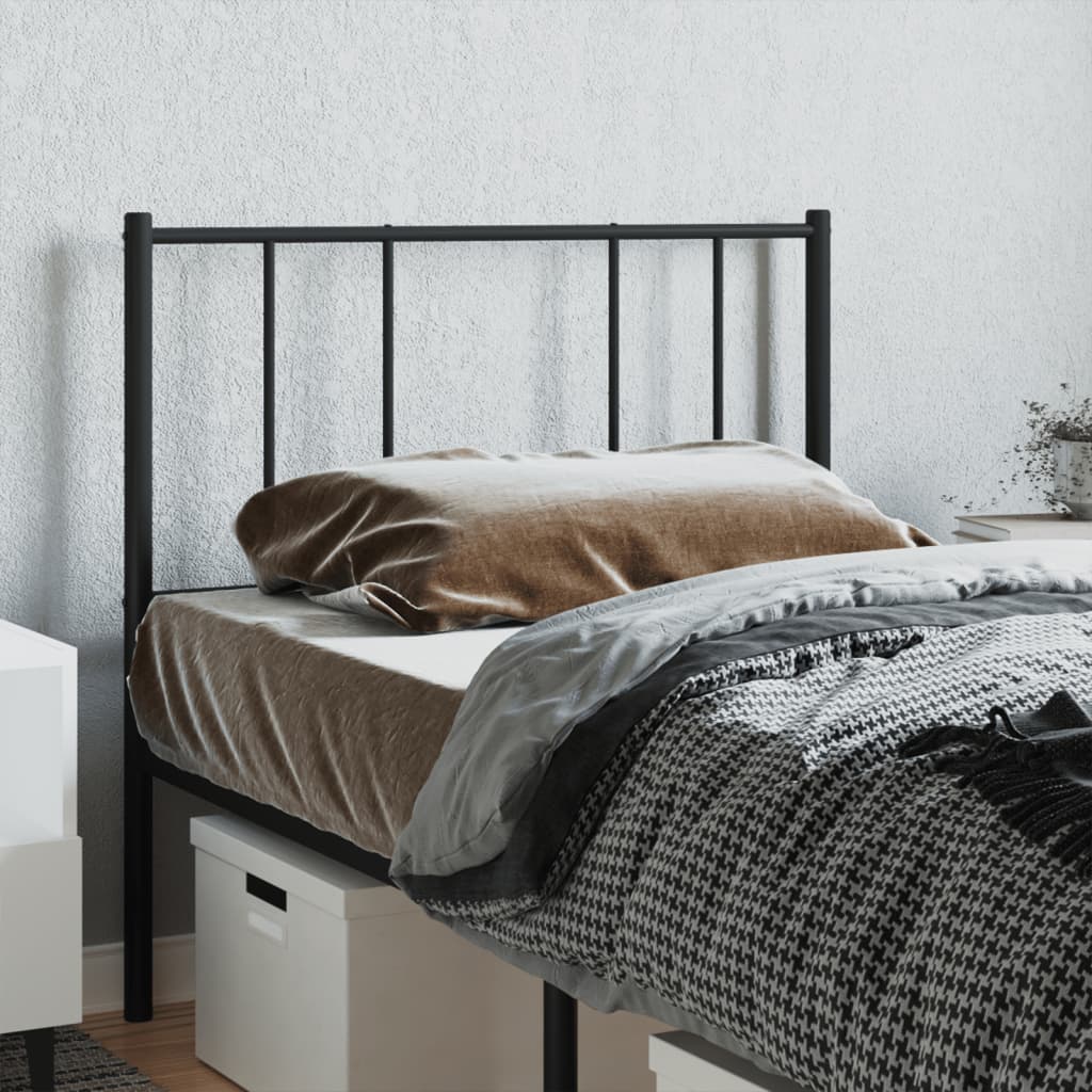 vidaXL Metal Headboard Black 100 cm