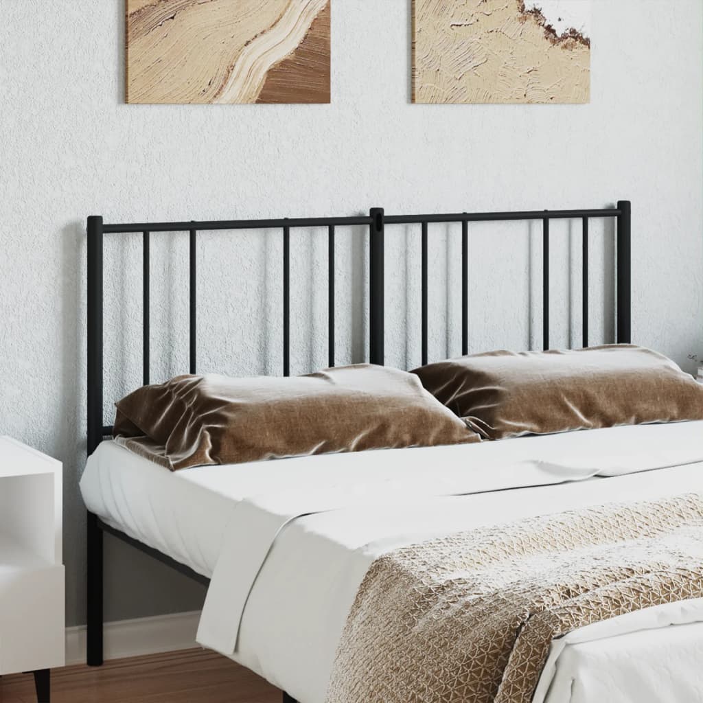 vidaXL Metal Headboard Black 120 cm