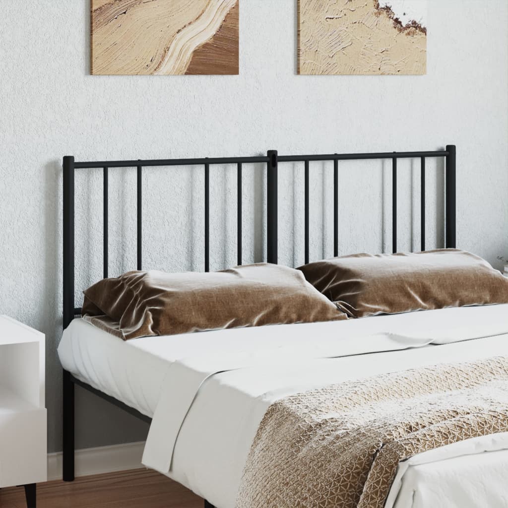 vidaXL Metal Headboard Black 140 cm