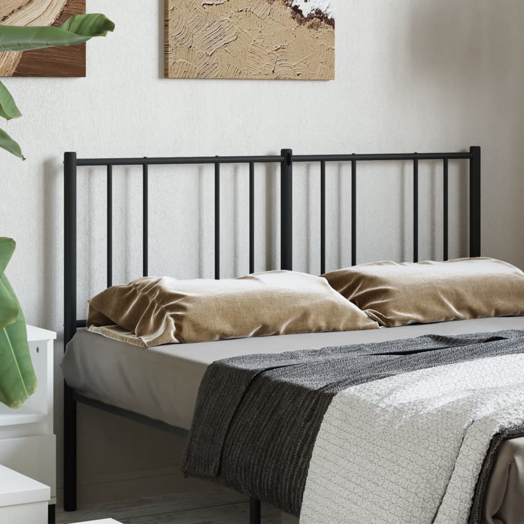 vidaXL Metal Headboard Black 140 cm