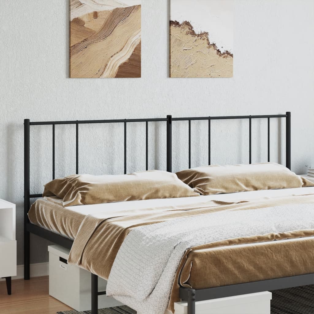 Metal Replace Headboard Black 200 cm