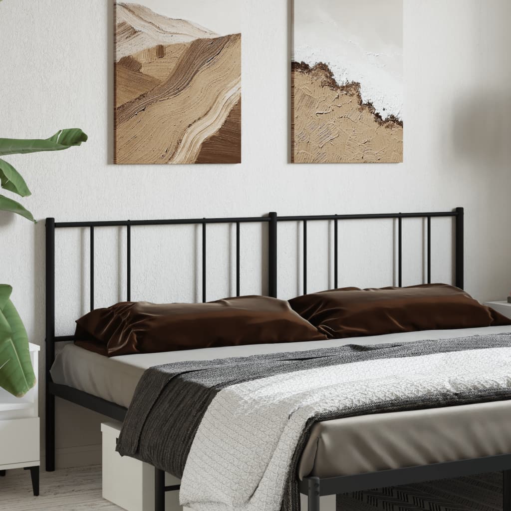 Metal Replace Headboard Black 200 cm