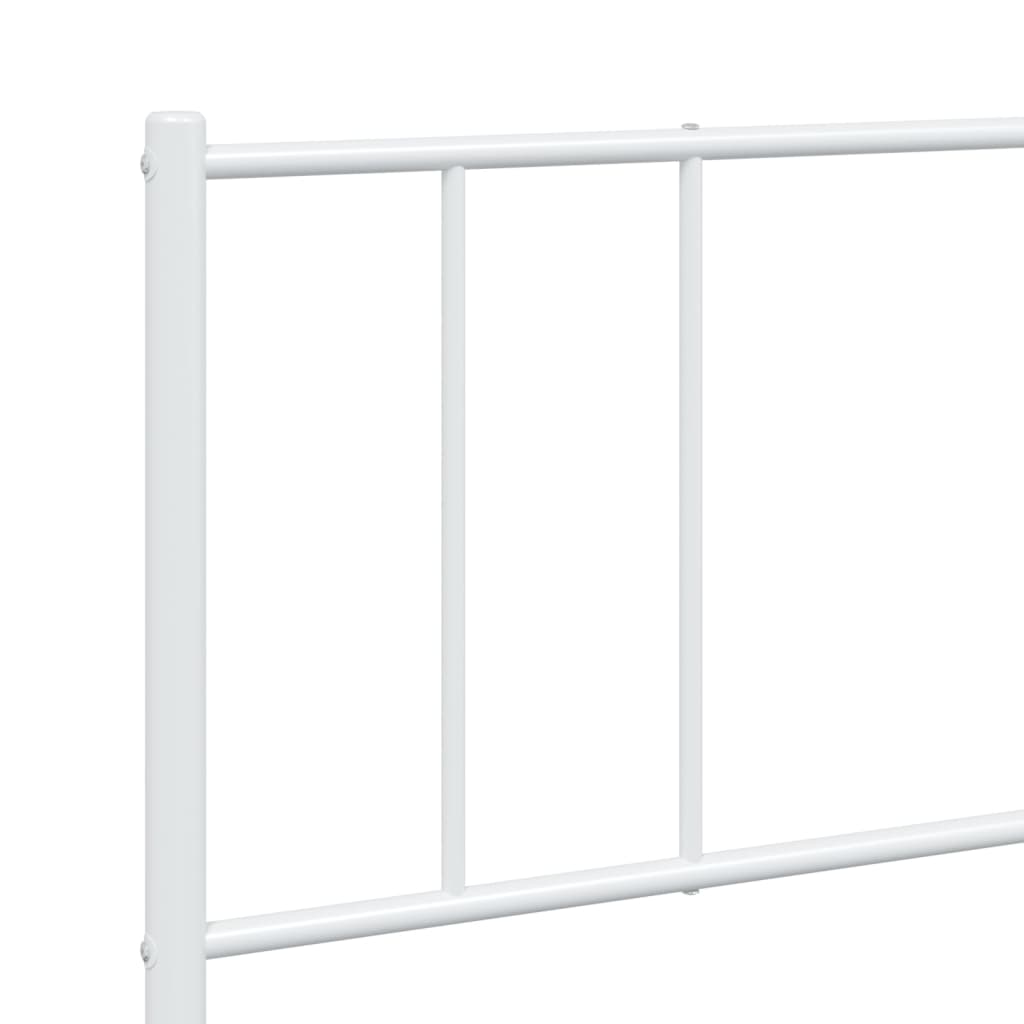 vidaXL Metal Bed Frame without Mattress with Headboard White 180x200cm