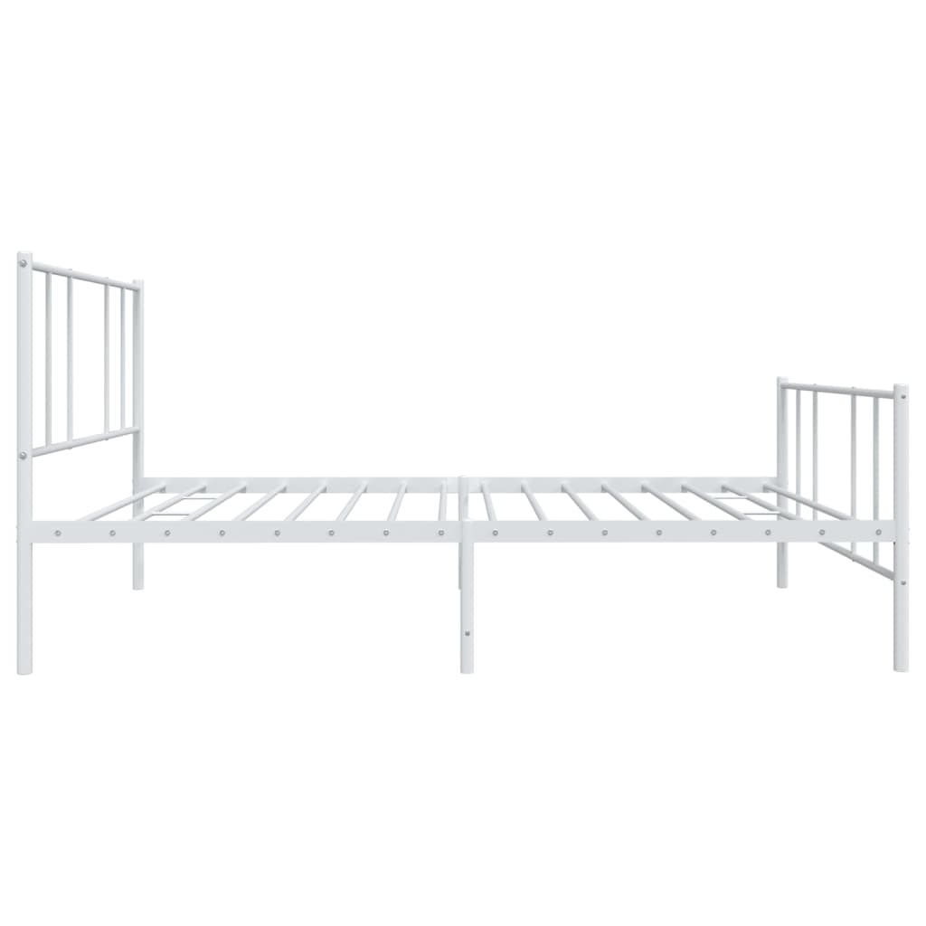 vidaXL Metal Bed Frame without Mattress with Footboard White 80x200cm