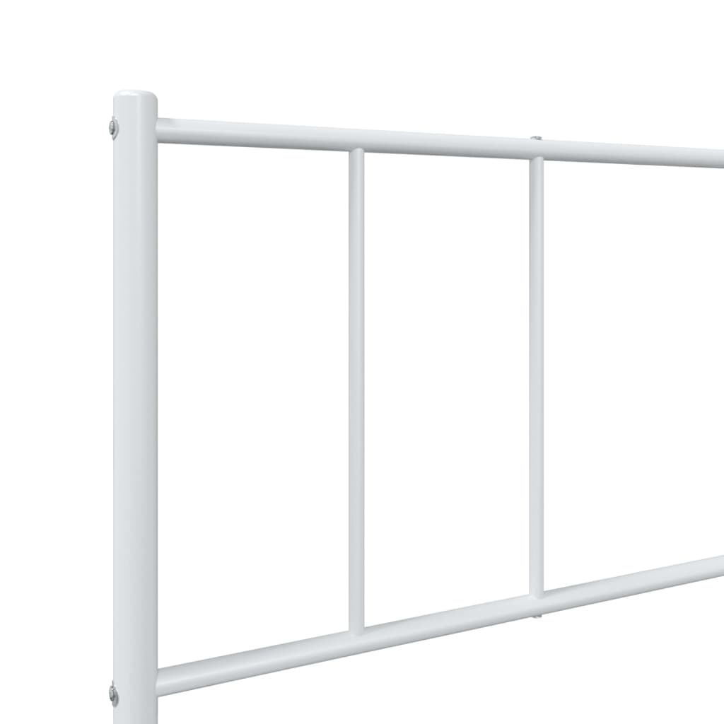 vidaXL Metal Bed Frame without Mattress with Footboard White 80x200cm