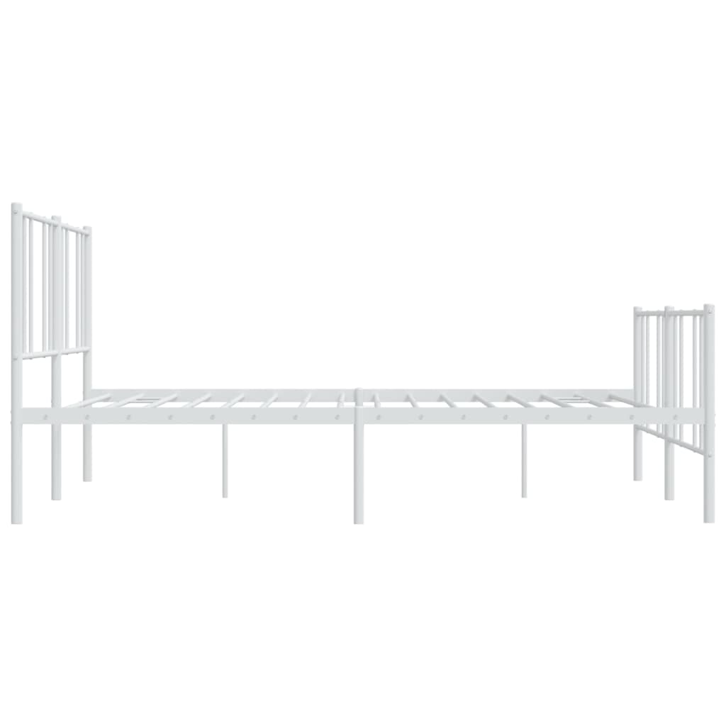 vidaXL Metal Bed Frame without Mattress with Footboard White 180x200cm