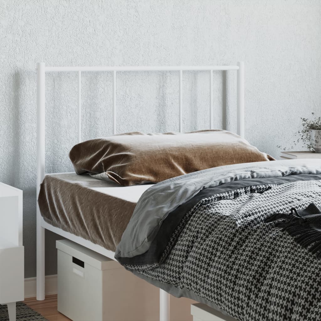 vidaXL Metal Headboard White 80 cm