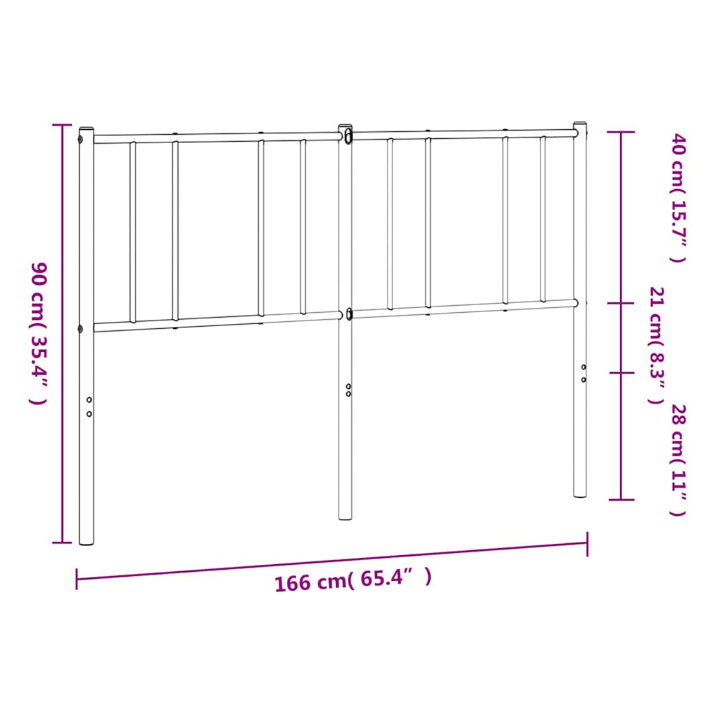 Metal Replace Headboard White 160 cm