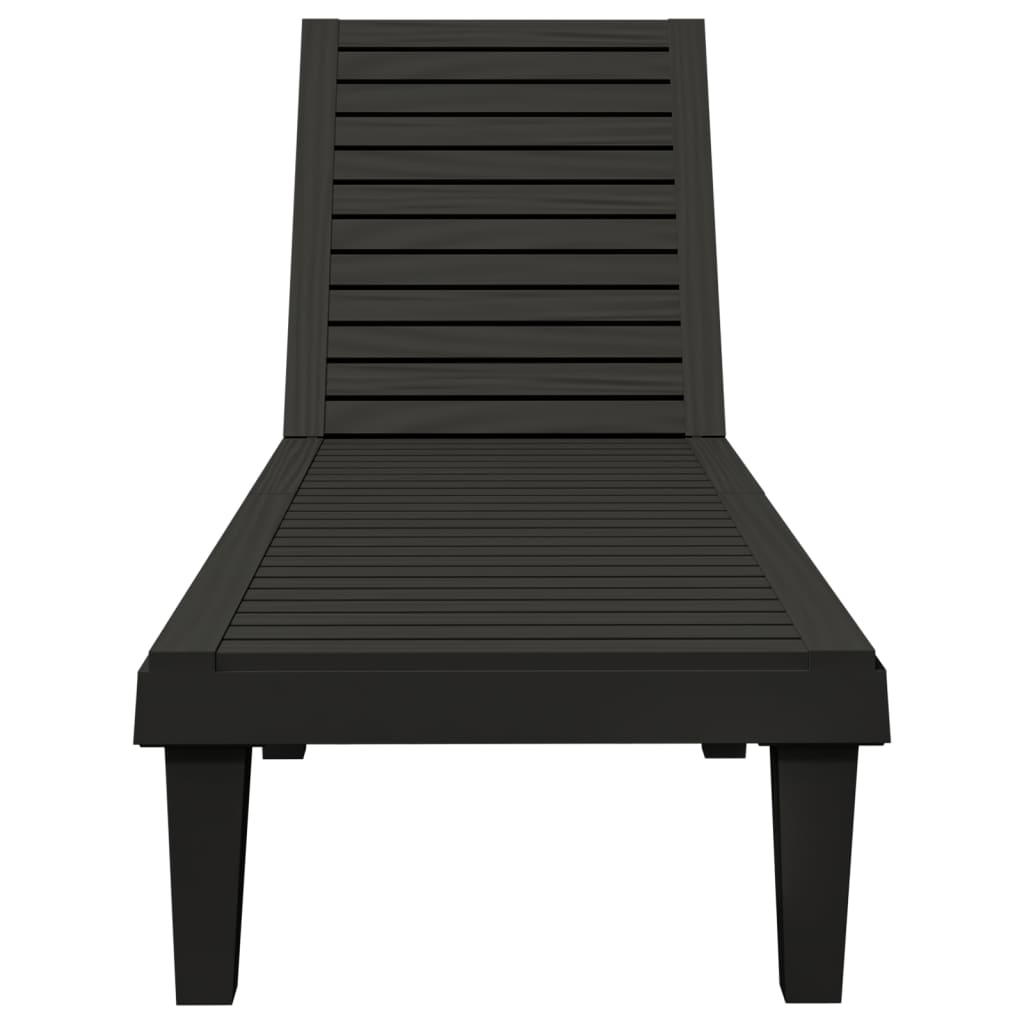 vidaXL Sun Lounger Black 155x58x83 cm Polypropylene