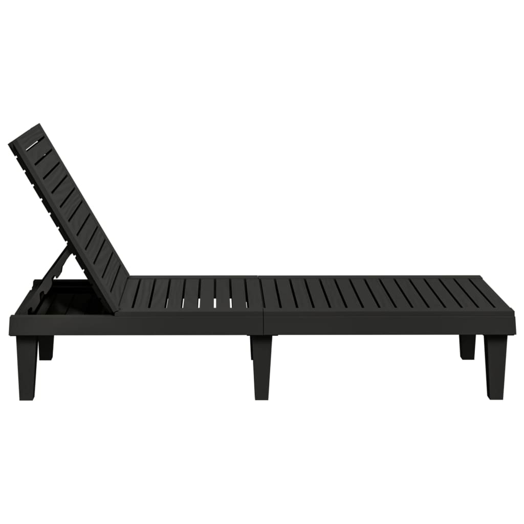 vidaXL Sun Lounger Black 155x58x83 cm Polypropylene