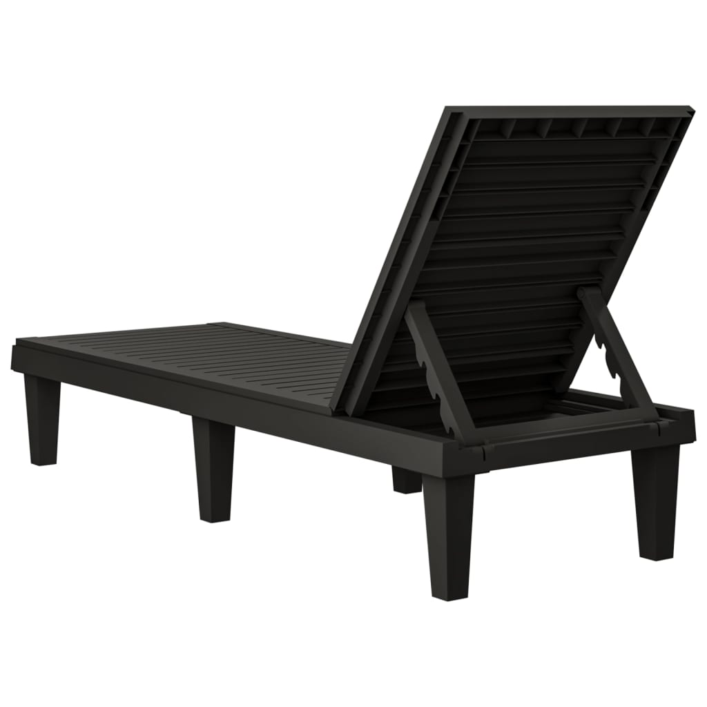 vidaXL Sun Lounger Black 155x58x83 cm Polypropylene