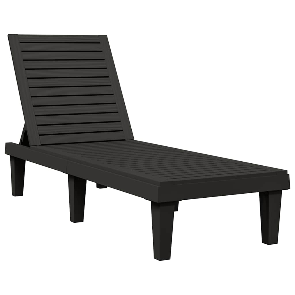 Sun Lounger | Set of 2 | Black | Polypropylene | Medium | Modern