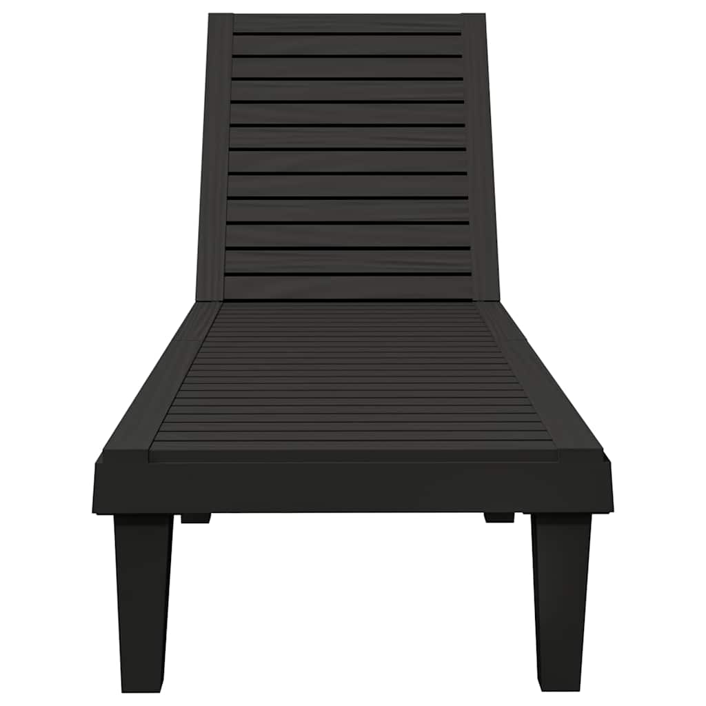 Sun Lounger | Set of 2 | Black | Polypropylene | Medium | Modern