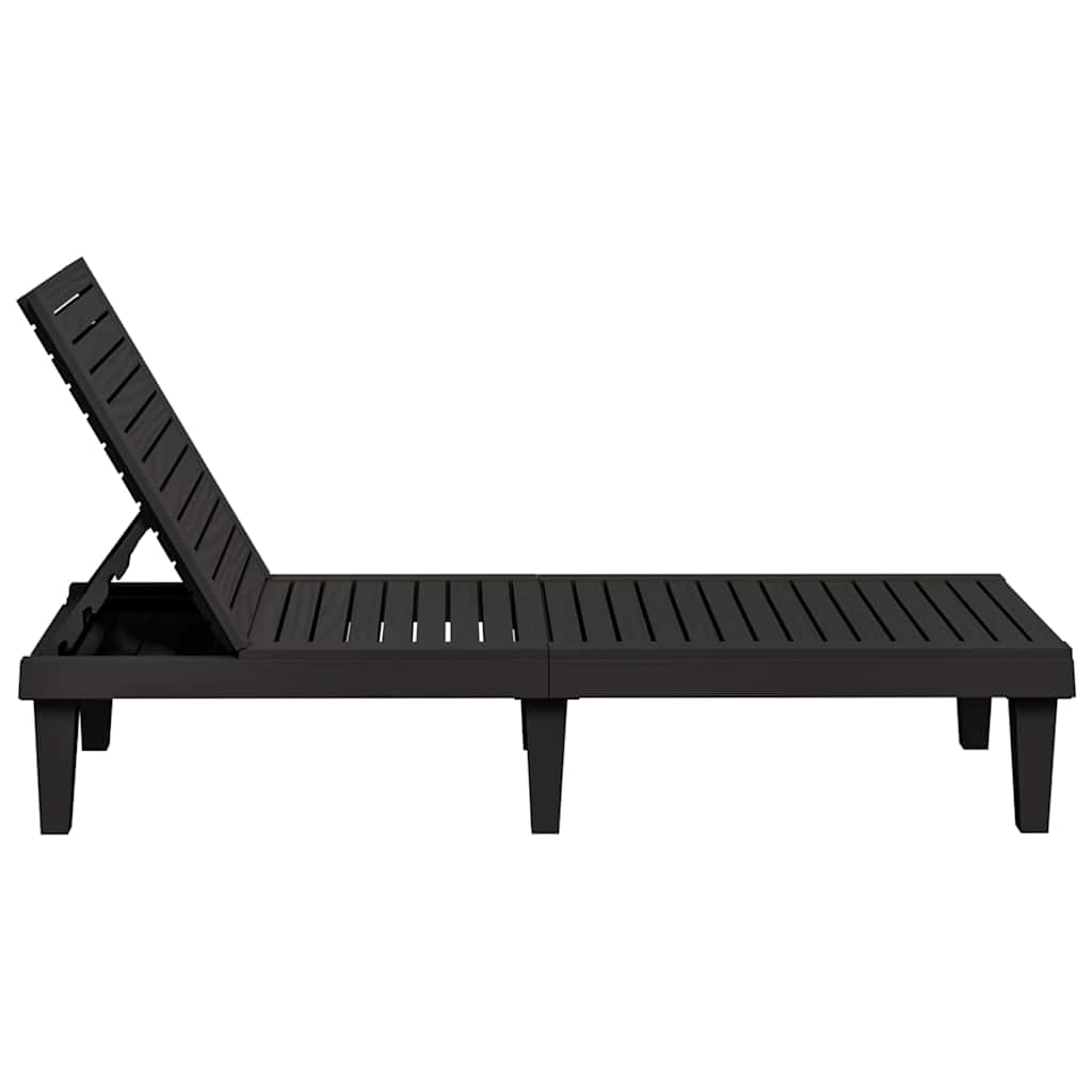 Sun Lounger | Set of 2 | Black | Polypropylene | Medium | Modern