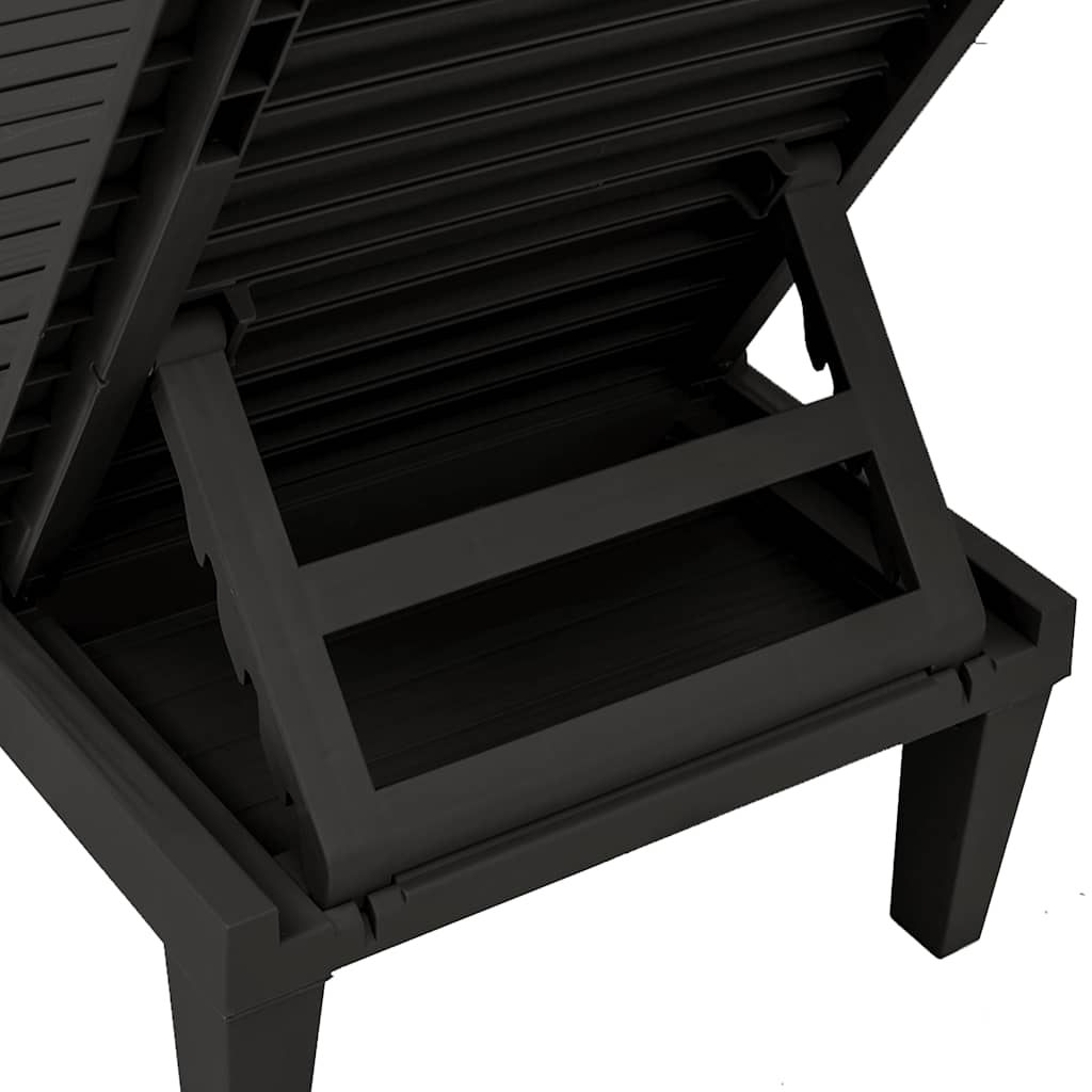 Sun Lounger | Set of 2 | Black | Polypropylene | Medium | Modern