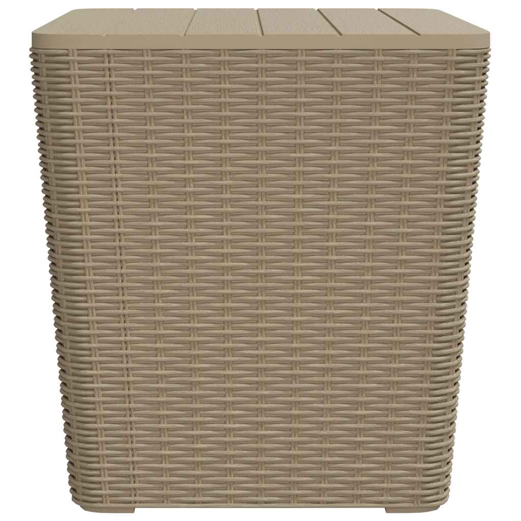 Garden Table with Removable Lid Light Brown Polypropylene