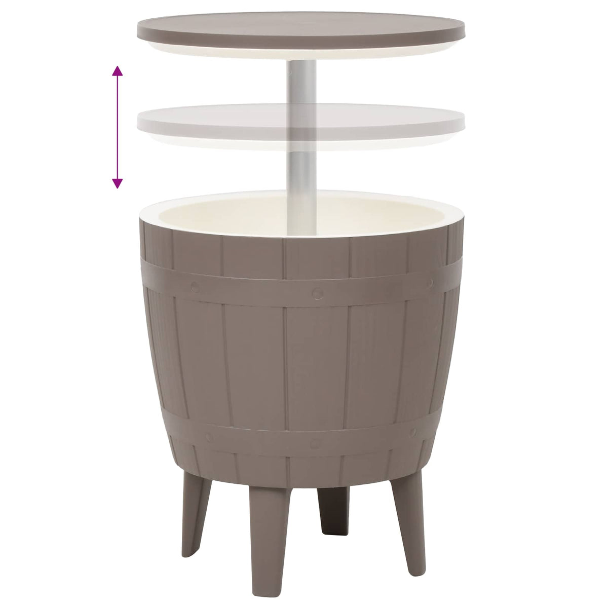 3-in-1 Ice Cooler Table Light Brown Polypropylene