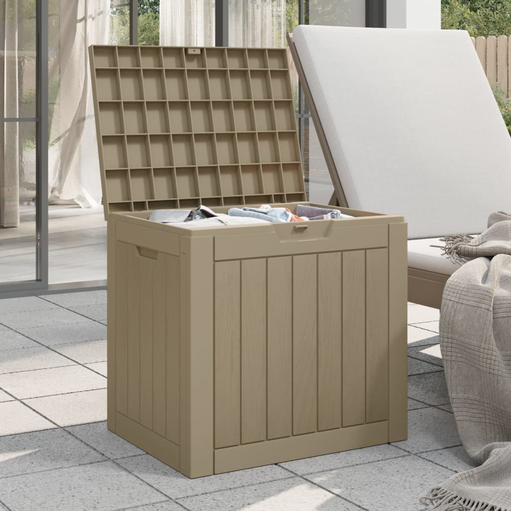 vidaXL Garden Storage Box Grey 55.5x43x53 cm Polypropylene