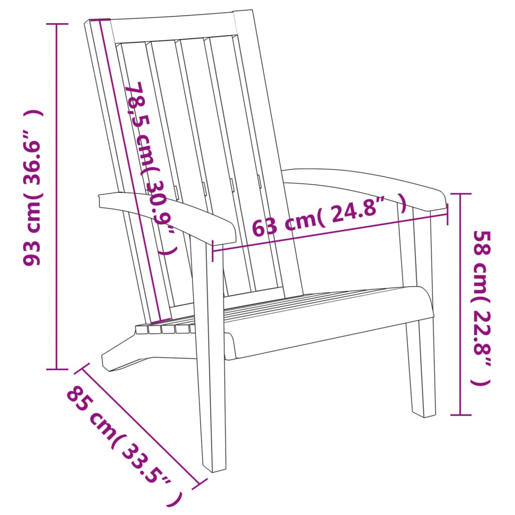 Garden Adirondack Chair | Set of 2 | Light brown | Polypropylene (PP)