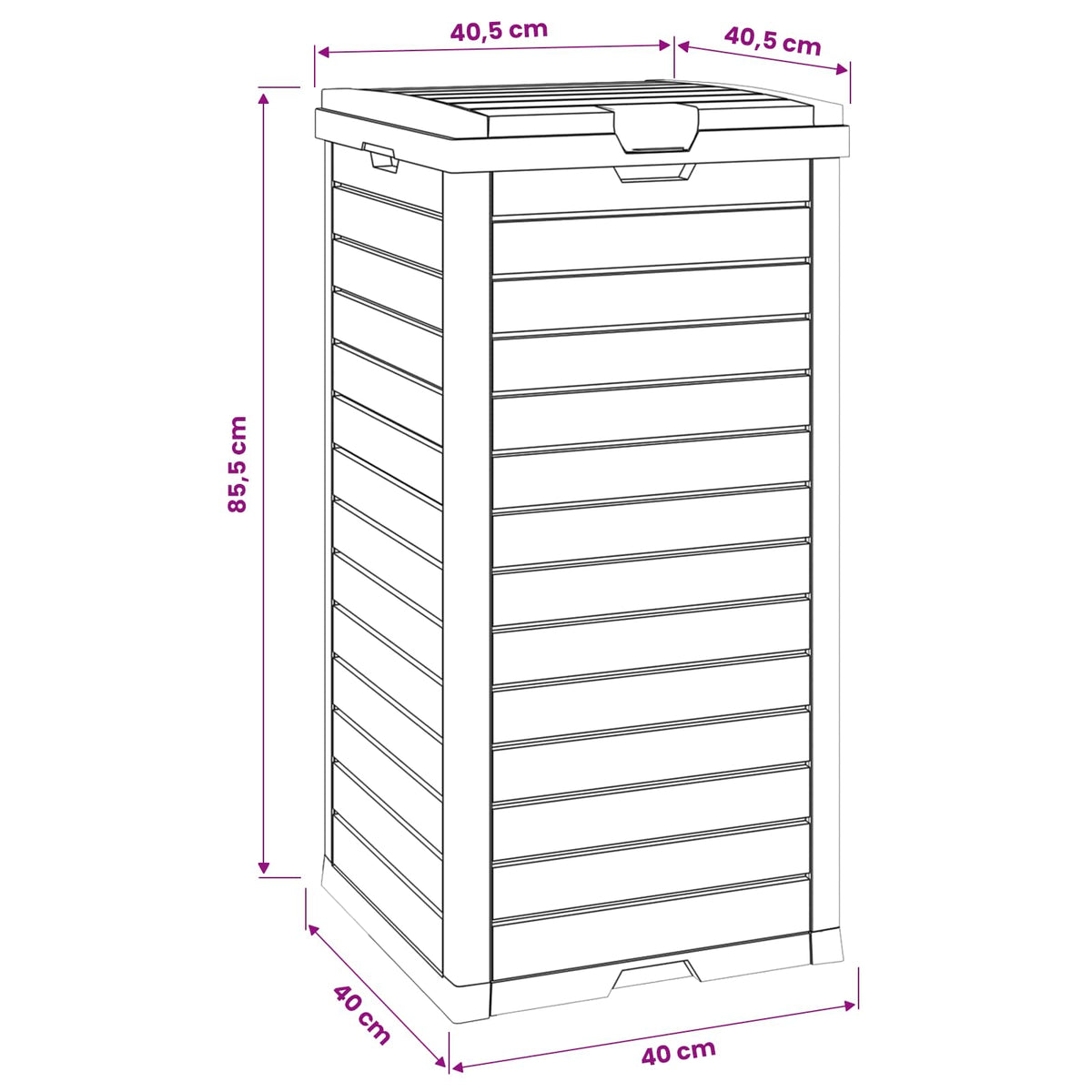 Outdoor Garbage Bin Light Brown 41x41x86 cm Polypropylene