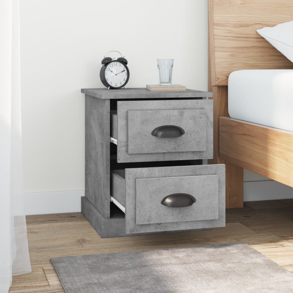 Bedside Cabinets 2 pcs Concrete Grey 39x39x47.5 cm