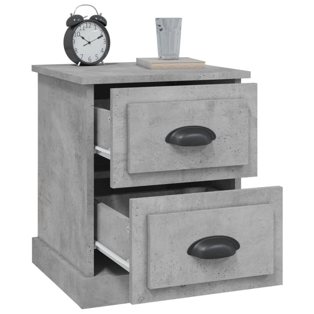Bedside Cabinets 2 pcs Concrete Grey 39x39x47.5 cm