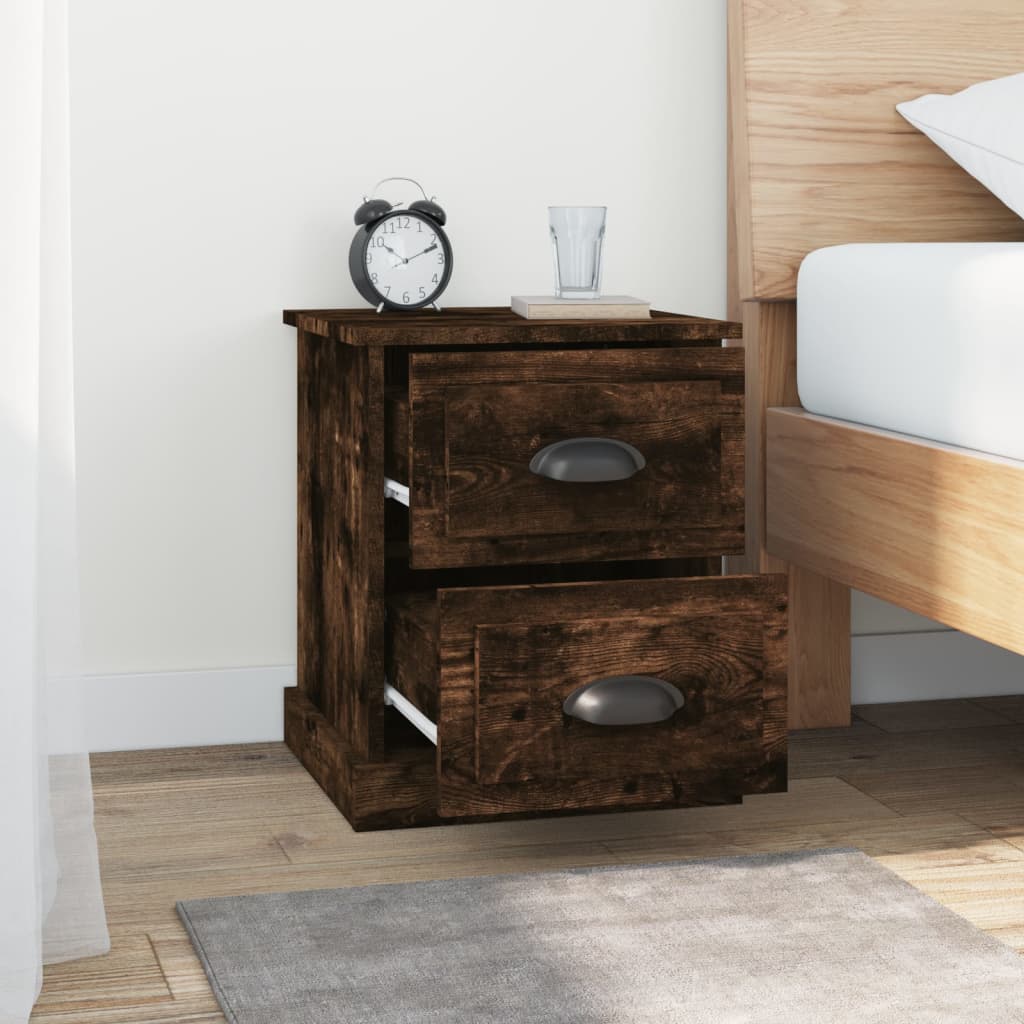 Bedside Cabinet Smoked Oak 39x39x47,5 cm Engineered Wood