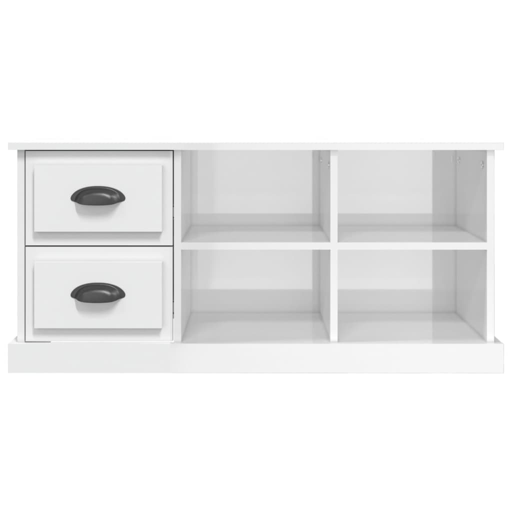 TV Cabinet High Gloss White 102x35,5x47,5 cm Engineered Wood