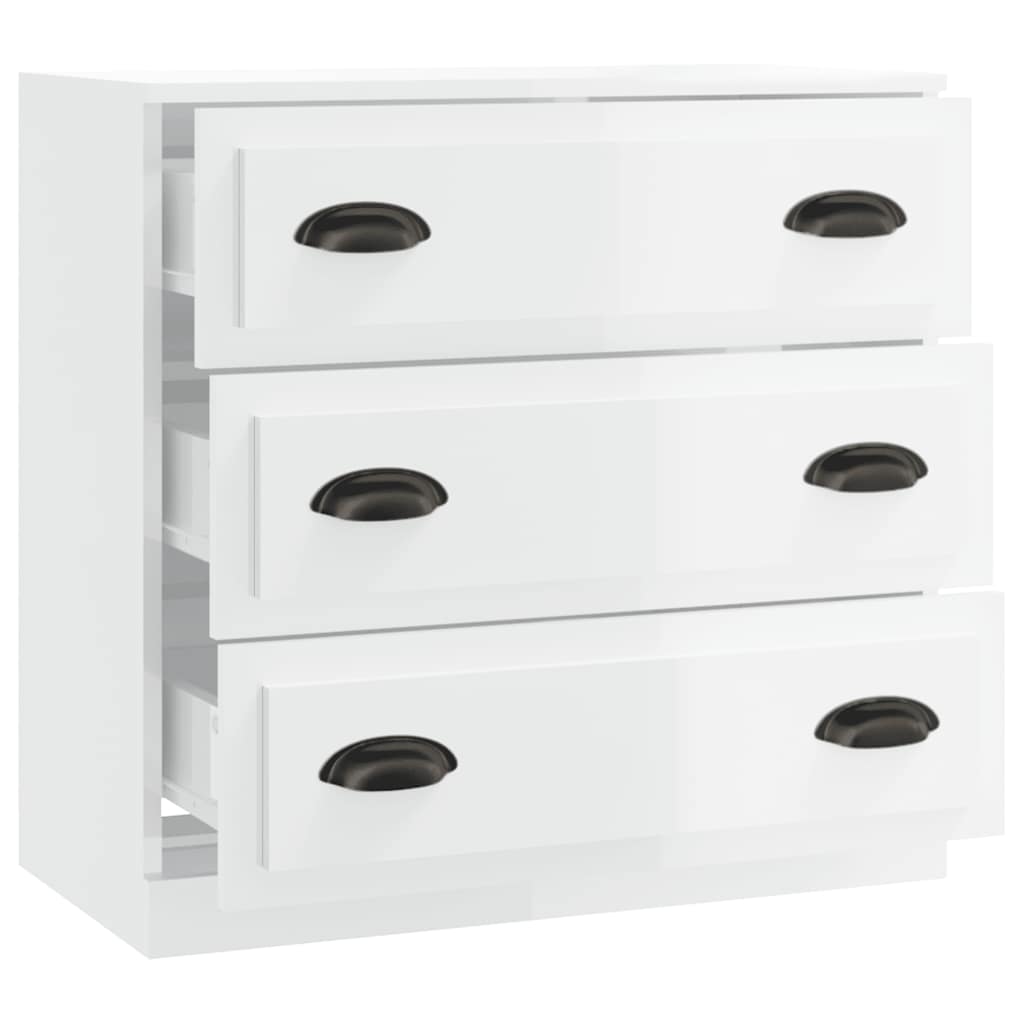 Sideboard High Gloss White 70x35,5x67,5 cm Engineered Wood