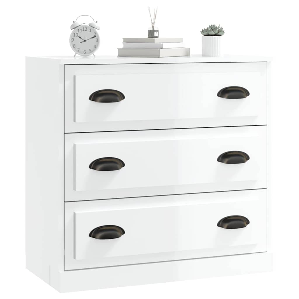 Sideboard High Gloss White 70x35,5x67,5 cm Engineered Wood