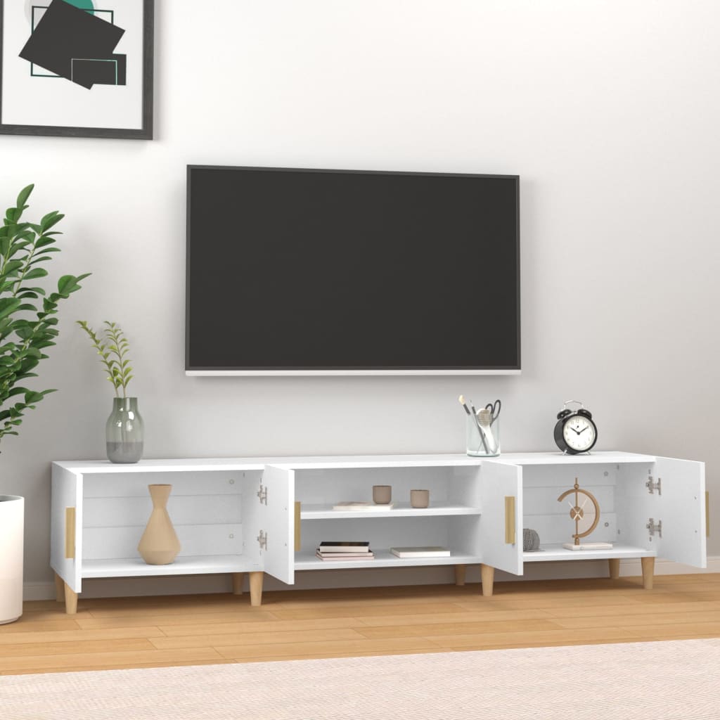 TV Cabinet White 180x31,5x40 cm Engineered Wood