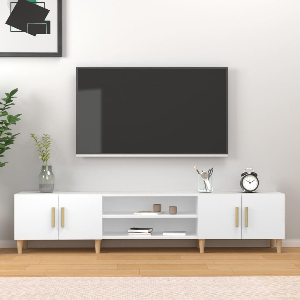 TV Cabinet White 180x31,5x40 cm Engineered Wood