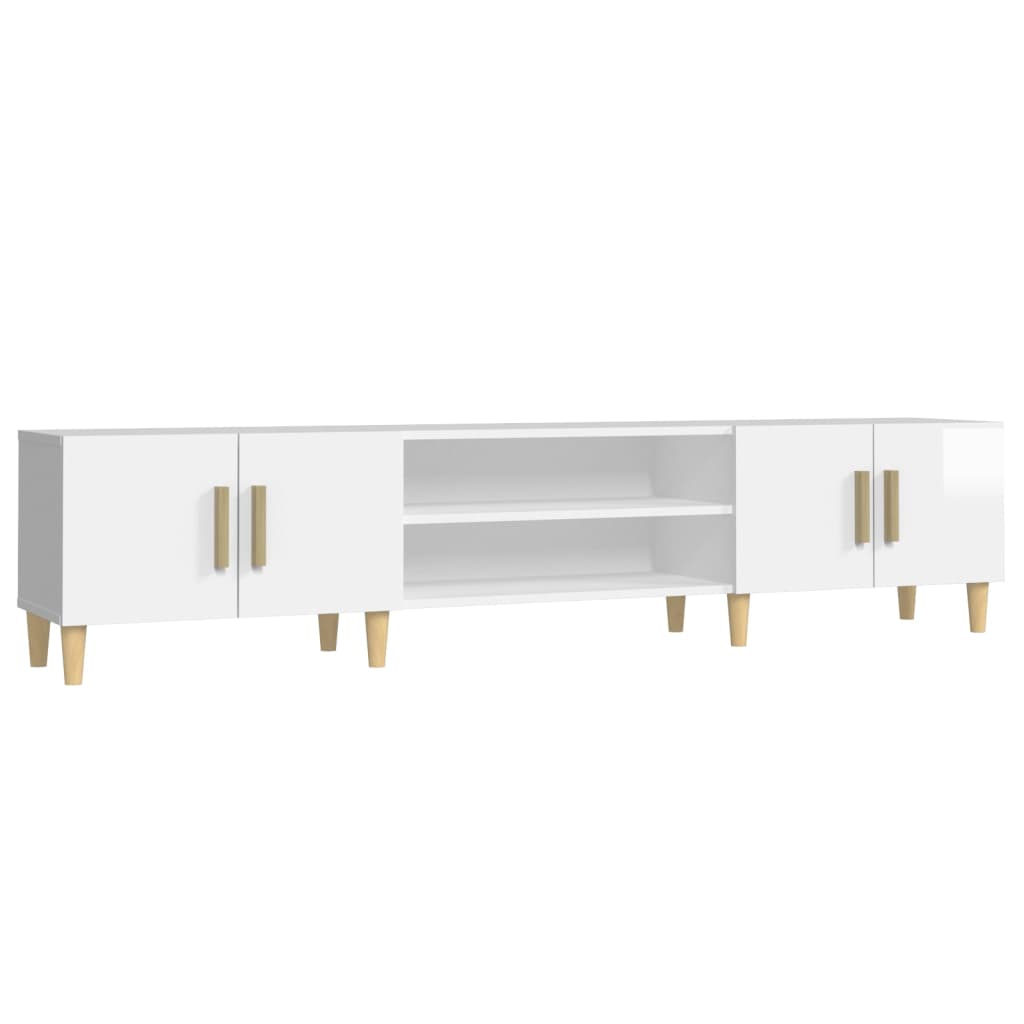 TV Cabinet High Gloss White 180x31,5x40 cm Engineered Wood