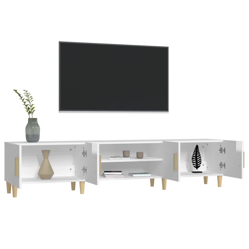 TV Cabinet High Gloss White 180x31,5x40 cm Engineered Wood