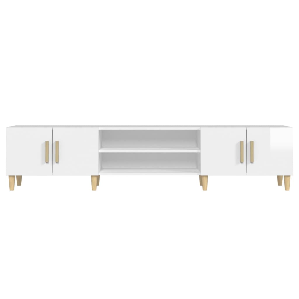TV Cabinet High Gloss White 180x31,5x40 cm Engineered Wood