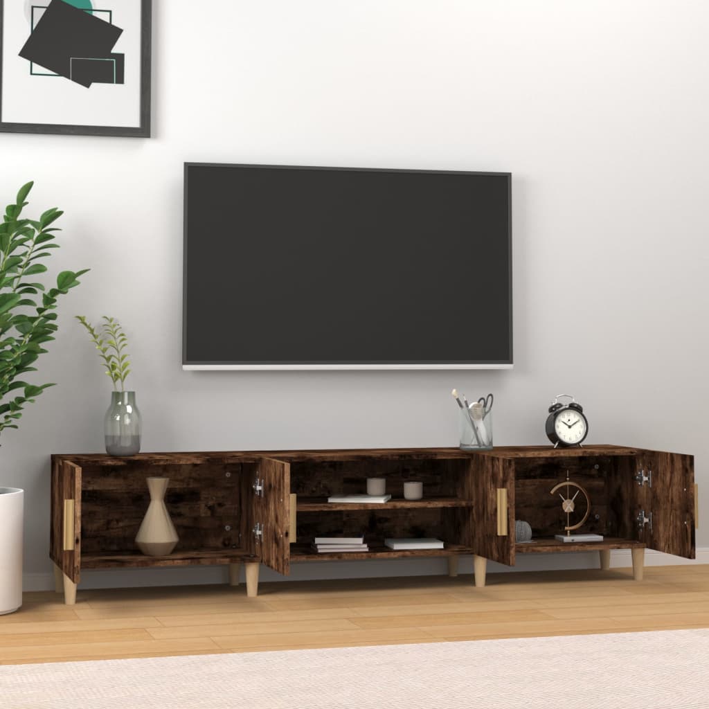 TV Cabinet Smoked Oak 180x31,5x40 cm Engineered Wood
