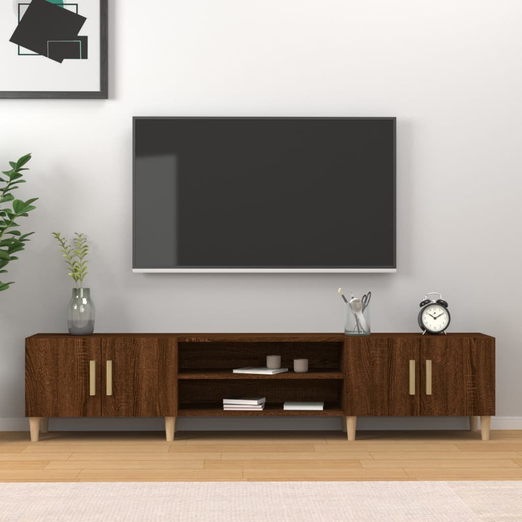 vidaXL TV Cabinet Brown Oak 180x31.5x40 cm Engineered Wood