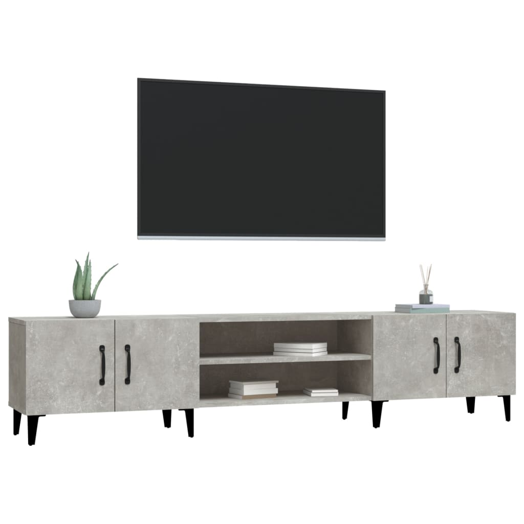 vidaXL TV Cabinet Concrete Grey 180x31.5x40 cm Engineered Wood