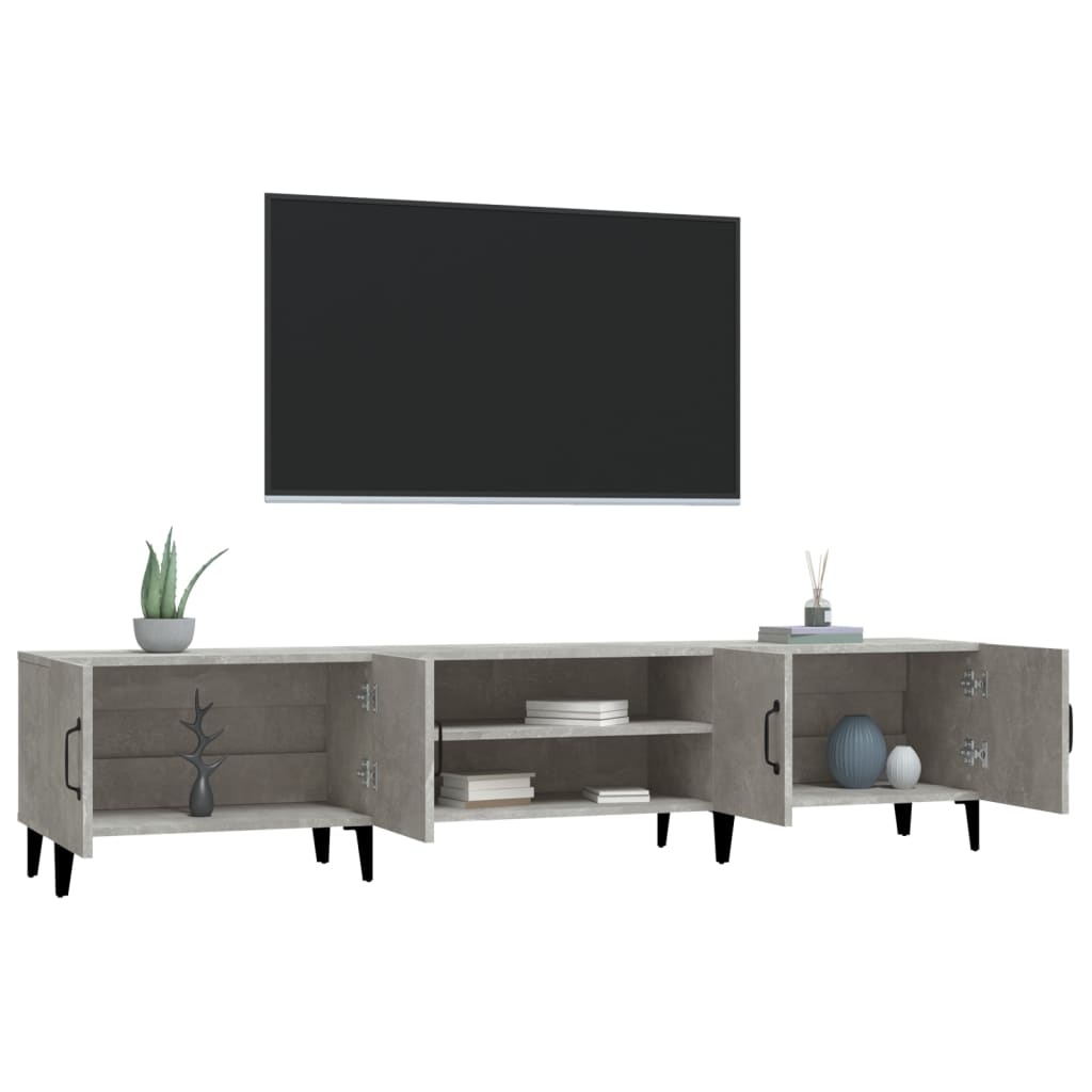 vidaXL TV Cabinet Concrete Grey 180x31.5x40 cm Engineered Wood