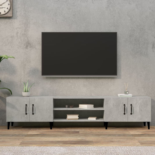 vidaXL TV Cabinet Concrete Grey 180x31.5x40 cm Engineered Wood