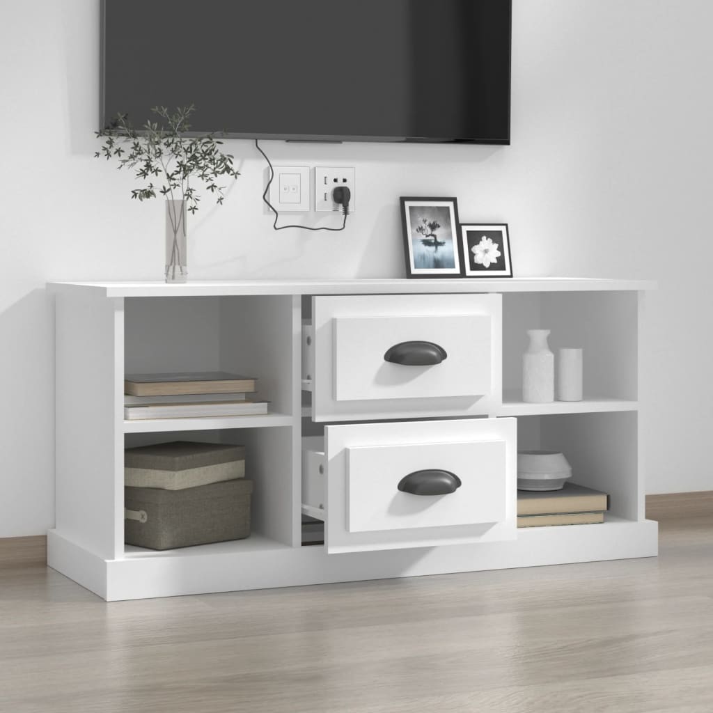 TV Cabinet White 99,5x35,5x48 cm Engineered Wood